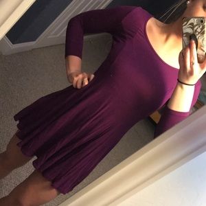 Forever21 Magenta Flowy Scoop Neck Dress